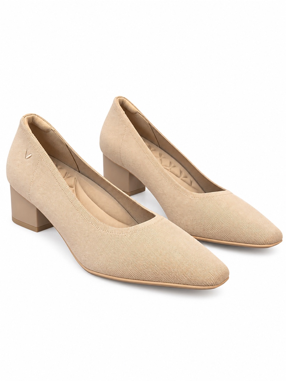 Women's Vivaia Beige Low Block Heel Pumps size 12